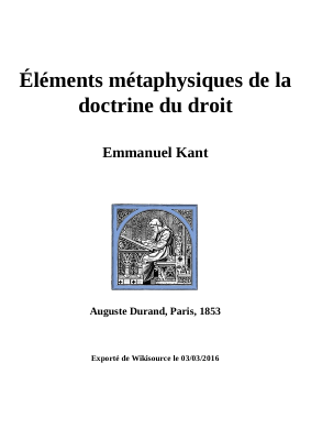 Couverture de Kant - Éléments métaphysiques de la doctrine du droit (wikisource)